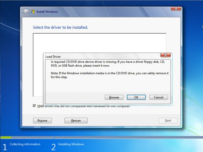 A Required Cd Dvd Drive Device Driver Is Missing Windows 7 Usb Install