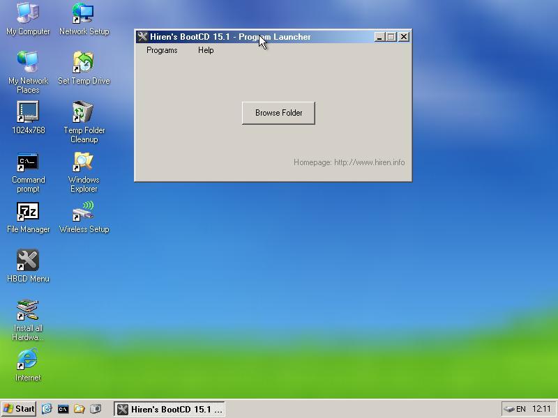 Hiren Boot Mini Windows Xp